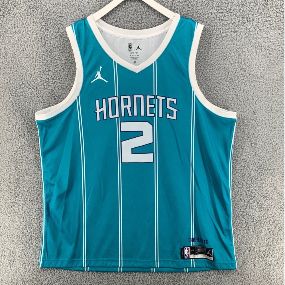 Jordan Charlotte Hornets LaMelo Ball Jersey Teal‎ Men XXL 56 Statement Edition